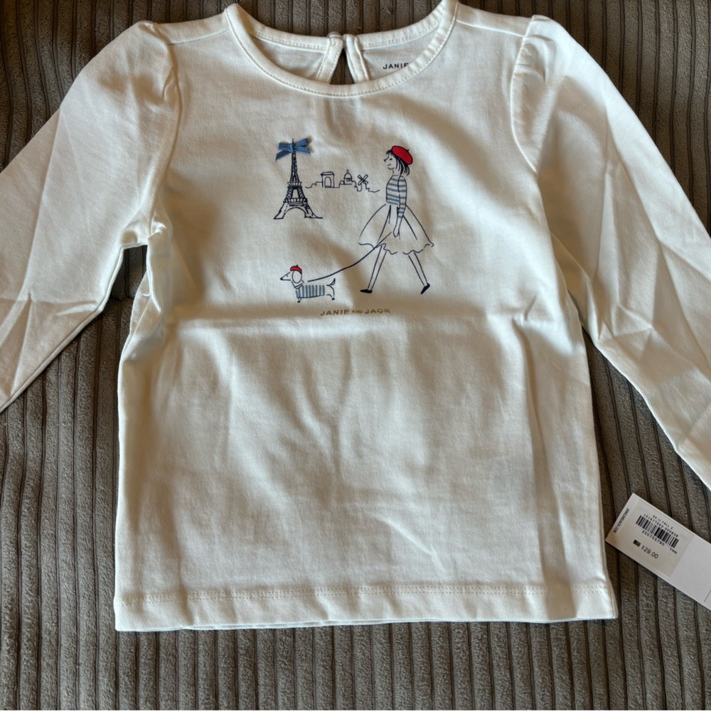 Janie and Jack NWT 2t Parisian scene top